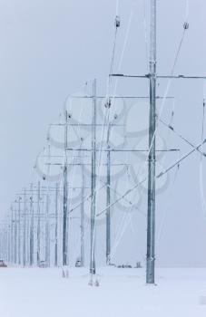 Winter Frost Saskatchewan Canada ice storm Power Lines