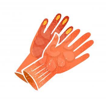 Gardening gloves vector illustration isolated on white background.