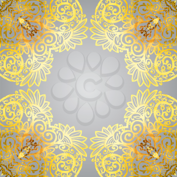 Vector seamless background delicate oriental watercolor.