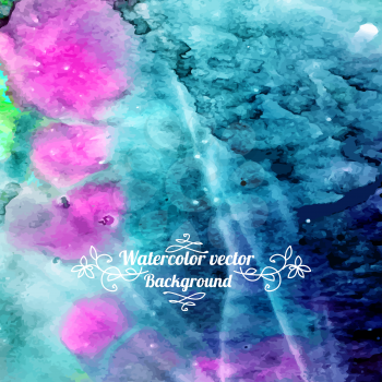 Vector background with watercolor abstraction.