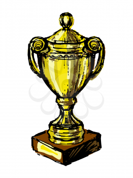 Vector graphic, artistic, stylized image of Trophy cup

