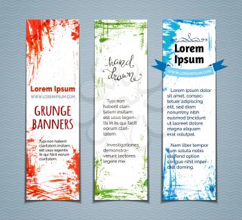 Red, green and blue hand-drawn paint stains, flourishes and blots. There is place for your text on white area.