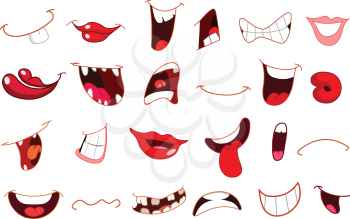 Cartoon mouth set