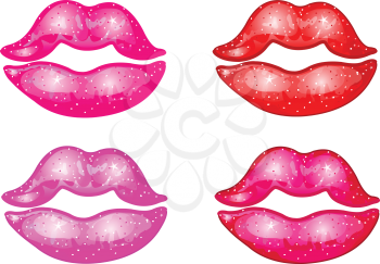 Vector lipstick kisses
