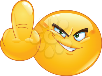 Emoticon showing middle finger