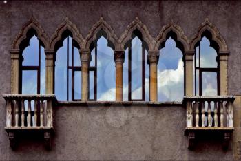 a old terrace and glass in verona italy
