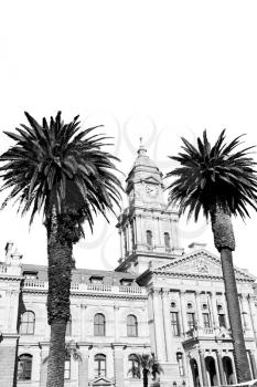 in south africa close up of the blur  city hall of cape town and clear sky