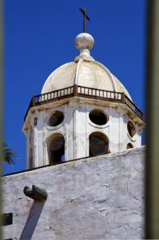 bell tower teguise   lanzarote  spain the old wall terrace church  in arrecife
