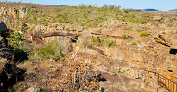 in south  africa river canyon park nature reserve  sky and rock