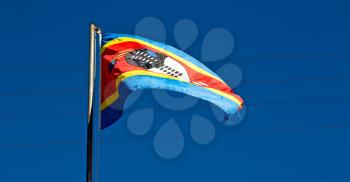 blur in swaziland waving flag  and sky    like abstracr concept