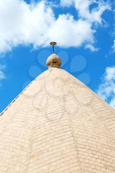 in iran  blur  yazd  the old  wind tower construction  used to frozen water and ice