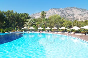 blur in turkey resort pool luxury vacation and background  mountain 