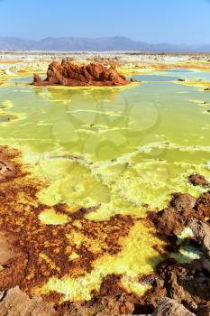 in  danakil ethiopia africa  the volcanic depression  of dallol