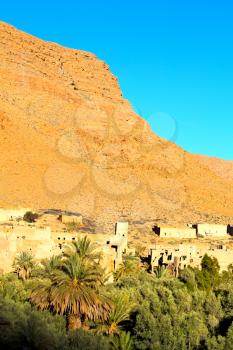 in   valley  morocco             africa the atlas dry mountain ground isolated hill 