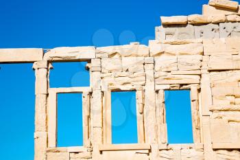 in greece the old architecture and historical place parthenon          athens