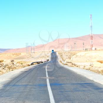 in   valley  morocco         africa the atlas dry  mountain   ground isolated hill 