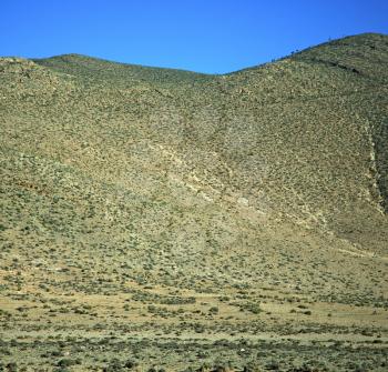 valley in   africa morocco the atlas dry mountain ground isolated hill 