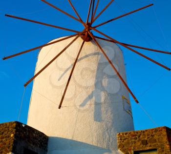  old mill in santorini      greece europe  and the   sky