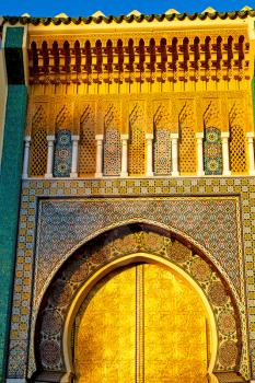 olddoor in morocco  africa ancien and wall ornate brown