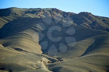 valley in    africa morocco the atlas dry  mountain ground isolated hill 