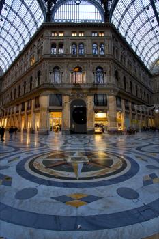 the dome of the historical galleria umberto primo in the centre of naples italy
