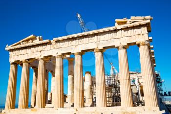 in  greece    the old architecture    and historical place parthenon          athens