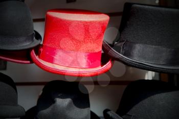 in london old red hat and black  the  fashion shop