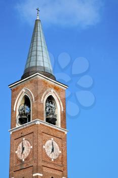 arsago seprio old abstract in  italy   the   wall  and church tower bell sunny day 