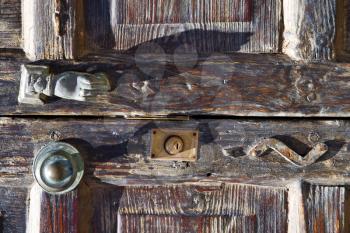 knocker spain castle lock  lanzarote abstract door wood in the red brown 
