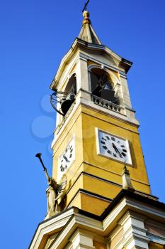 cislago    old abstract in  italy   the   wall  and church tower bell sunny day 