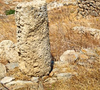 in delos greece the historycal acropolis and       old ruin site