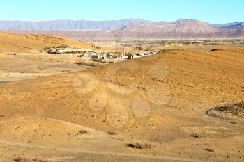 in   valley  morocco          africa the atlas dry mountain ground isolated hill