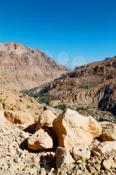  gorge and canyon the deep cloudy sky   in oman the old  mountain 