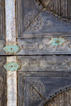 spain castle lock  knocker lanzarote abstract door wood in the red brown 
