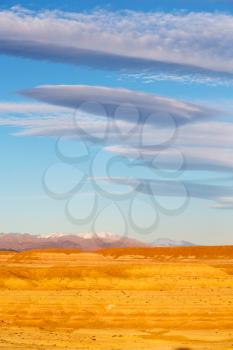    in  the desert of morocco sahara and rock  stone       sky