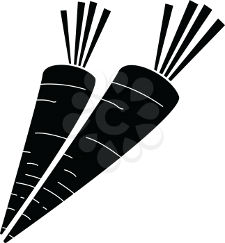 simple flat black carrot icon vector