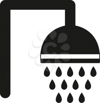 simple flat black shower icon vector