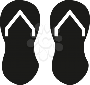 simple flat black disposable slippers icon vector