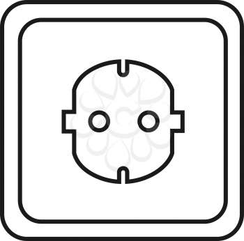 simple thin line electric socket icon vector