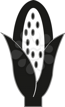 Simple flat black corn icon vector