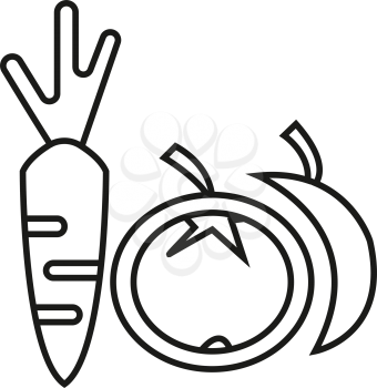 Thin line vegetables icon vector