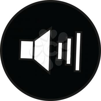 Simple flat black sound volume sign icon vector