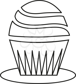 Simple thin line cupcake icon vector