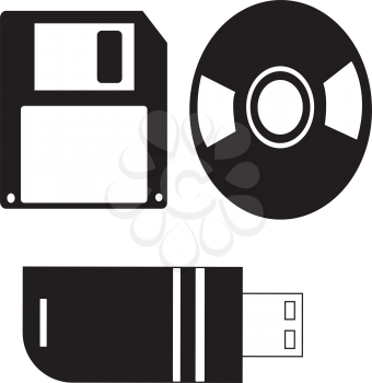 Simple flat black file transfer tools icon vector