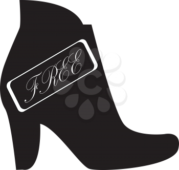 Simple flat black free shoes sign icon vector