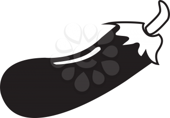 Simple flat black eggplant icon vector