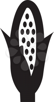 Simple flat black corn icon vector