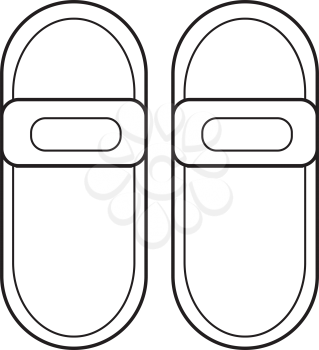 Simple thin line slippers icon vector