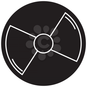 Simple flat black disk icon vector