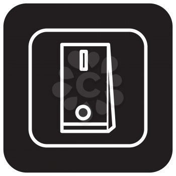 Simple flat black switch icon vector